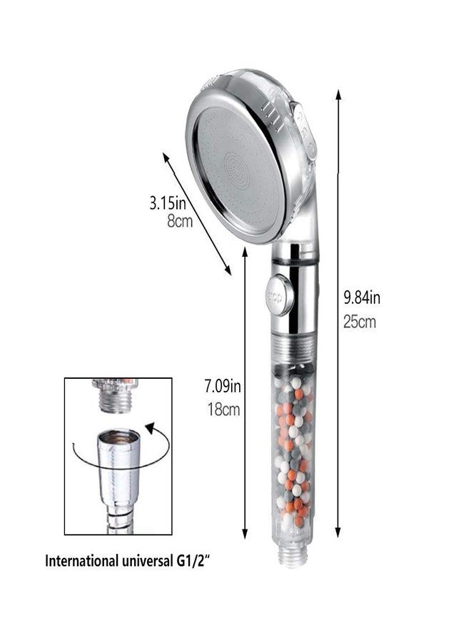 NOSAME shower head，Ionic Fiter handheld Water Saving High Pressure ON/OFF 3 Mode Function Chrome Showerhead for Dry Skin & Hair - Image 5